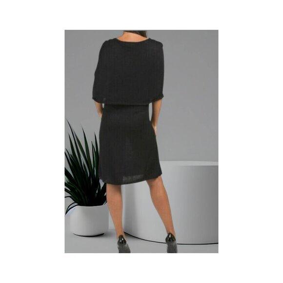 New VERTIGO Sweater Dress Cape Overlay Women's Medium - Picture 2 of 3